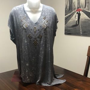 Women’s studded v-neck top